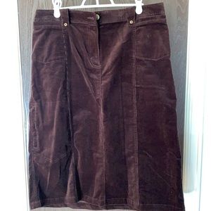 Cotton corduroy brown skirt